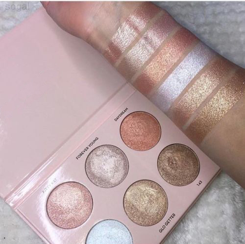 

6 Color Glow and Highlight Kit Nicole Guerriero/Dream Highlighter Cosmetic Palette Pressed Contour and Bronzer Face Powder Makeup Palettes, Mixed color