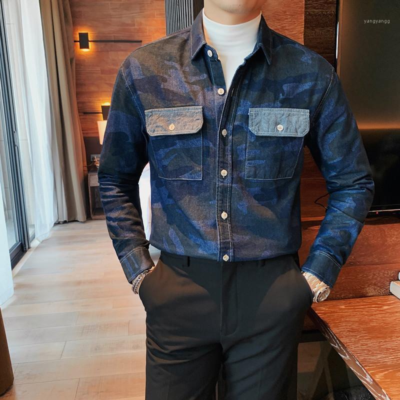 

Men's Casual Shirts Top Quality Autumn Front Double Pockets Long Sleeve For Men Clothing 2022 Simple Slim Fit Camisas De Hombre, Black