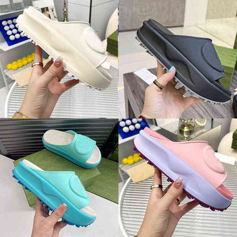 

2022 Thick Bottom Sandals Beach Slippers Fashion Summer Women Eva Platform Soled Miami Slides Designer Flat House Pink White Flip