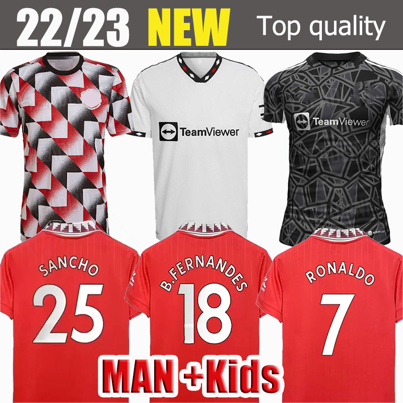 

21 22 23 SANCHO soccer jerseys PLAYER #7 Fans Player version BRUNO MAN uTd FERNANDES LINGARD POGBA RASHFORD football shirt 2022 2023 kits men sets, Orange