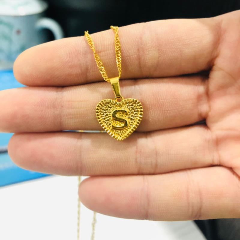 

Pendant Necklaces Heart Shape A-Z Initial Pendants For Women Wedding Jewelry Stainless Steel Alphabet Letter Necklace Bridesmaid GiftPendant