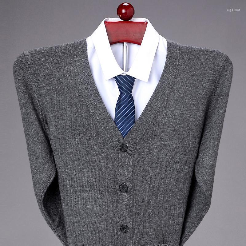 

Men' Sweaters Men Knitted Cashmere Cardigan 2022 Spring Autumn Men' Long Sleeve Single-breasted Solid Sweater CoatMen' Olga22, Black