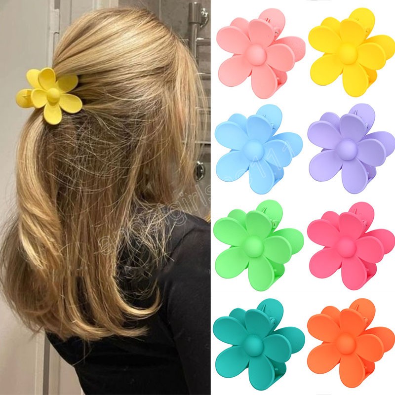 

Fashion Candy Color Flower Hair Claw Clip for Women Girls Sweet Clamps Headband Clips Summer Hair Accessories, Mixed color
