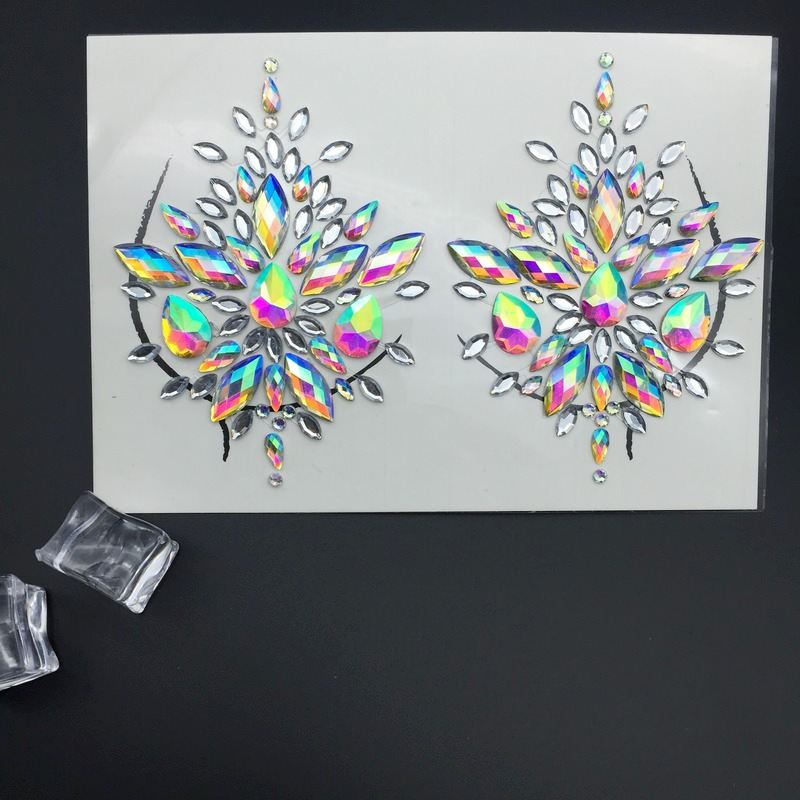 

15 styles 3D Crystal Glitter Jewels Tattoo Sticker Women Fashion Chest Body Gems Gypsy Festival Adornment Party Makeup Beauty Stickers free DHL