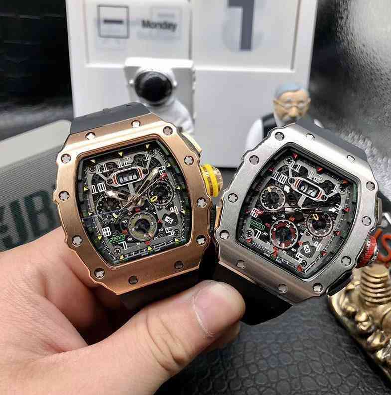 

uxury watch Date Luxury Mens Mechanics Watches Richa Wristwatch Business Leisure Rm11-03 Fully Automatic Mechanical Milles Watch Mei Gold Case Tape Male V2xq, Black