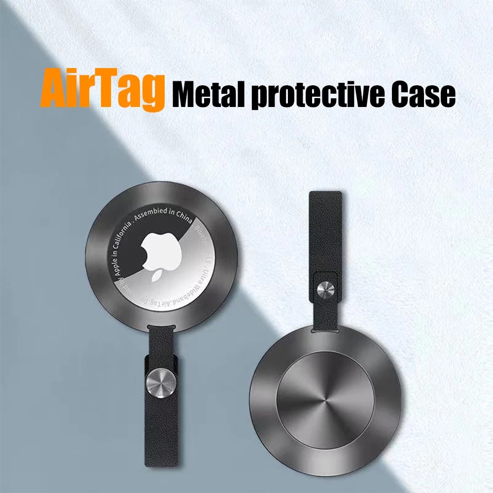 

Magnetic Case For Apple Airtag Shell Premium Aluminum Alloy For Air Tag Finder Anti-Scratch Protective Cover Compatible With AirTags, Gold