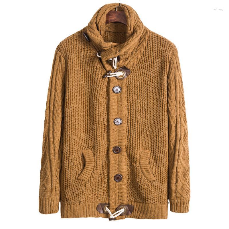 

Men's Sweaters 2022 Semi High Neck Fashion Trend Cardigan Loose Sweater Mari22, Black