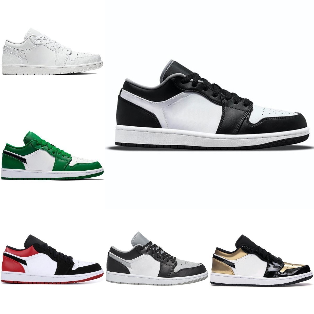 

High Quality Jumpman 1s Low Panda 1 Mens Basketball Shoes Fragment UNC Shadow Court Purple Silver Paris Bred Toe Spruce Aura Laser Men Women Designer Sports Shoes Sl01