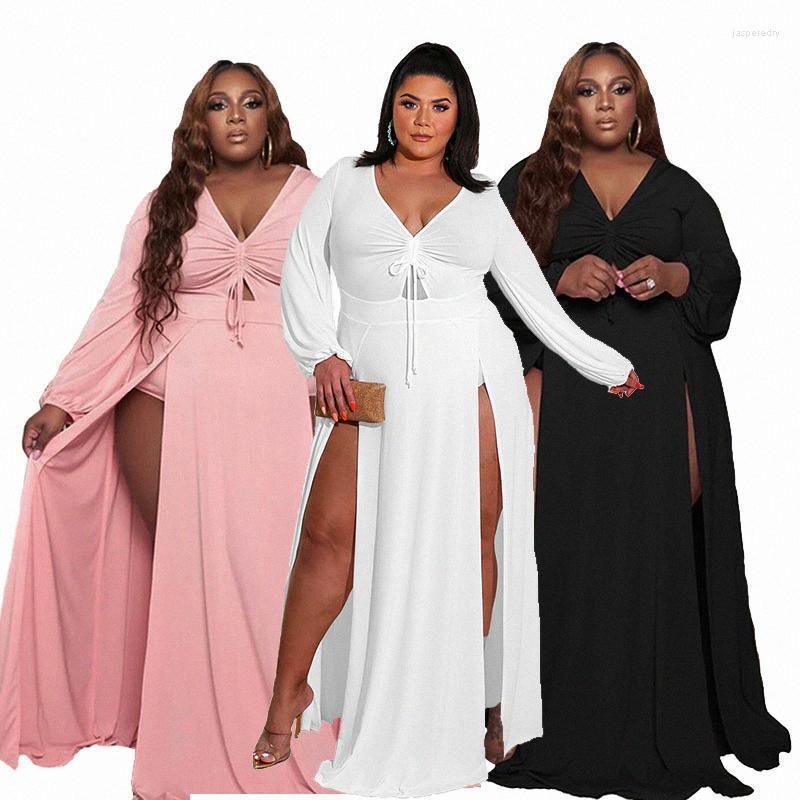 

Plus Size Dresses Women Dress Summer Women's Clothes Wholesale Elastic Waist Long Sleeve Bodycon Bohemian Jasp22, White