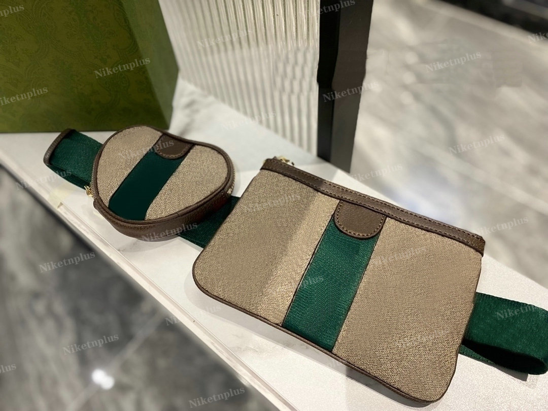 

Designer Ophidia Heart Shaped 2 pc Mini Belt Bags Beige Ebony Green Red Web Wallet Cross Body Multifunctional Womens Mens Shoulder Bag with Coin Purse, #1