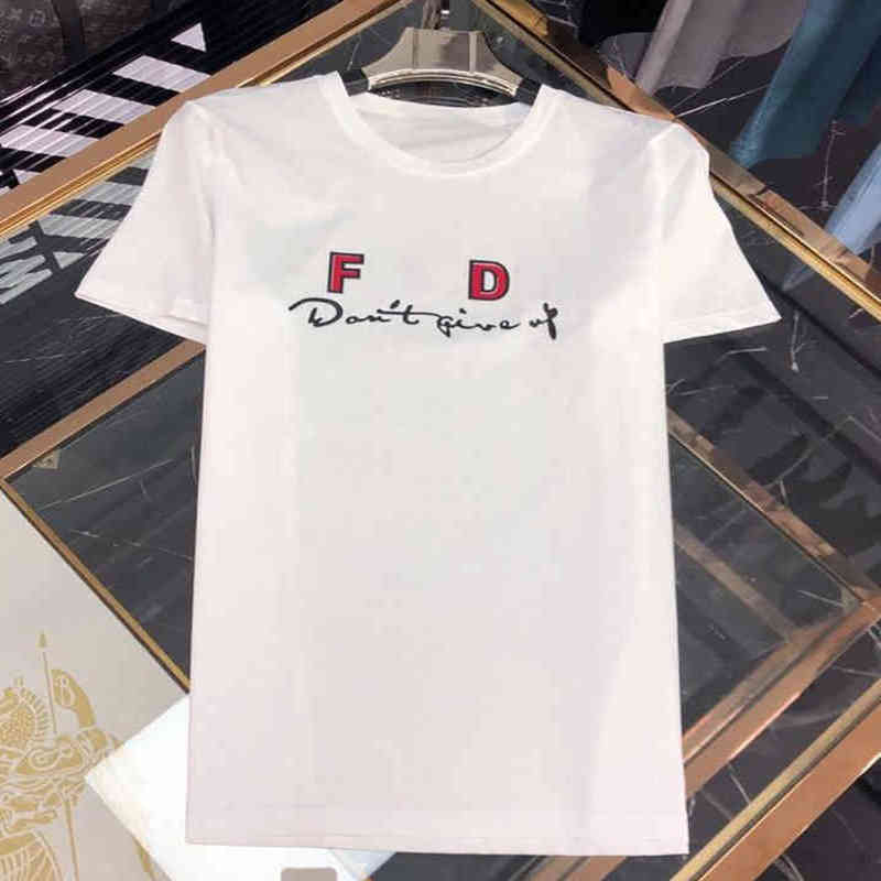 

F D Designer FF Fende Dii Brands High Street T Shirt Spring Summer Station Trend Slim Printing Fashion European American Mens Woman Lovers Tshirt
