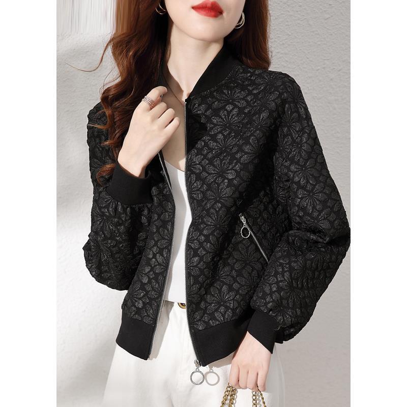 

Women's Jackets Baseball Jacket Women Spring Autumn Coat Cropped Top Loose Korean Fashion Designer Streetwear African Print JacketWomen's, Black