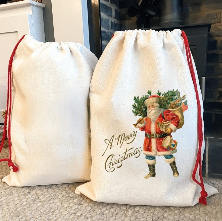 

Sublimation Blanks Santa Sacks DIY Personalized Drawstring Bag Christmas Gift Bags Pocket Heat Transfer New year 50x68cm