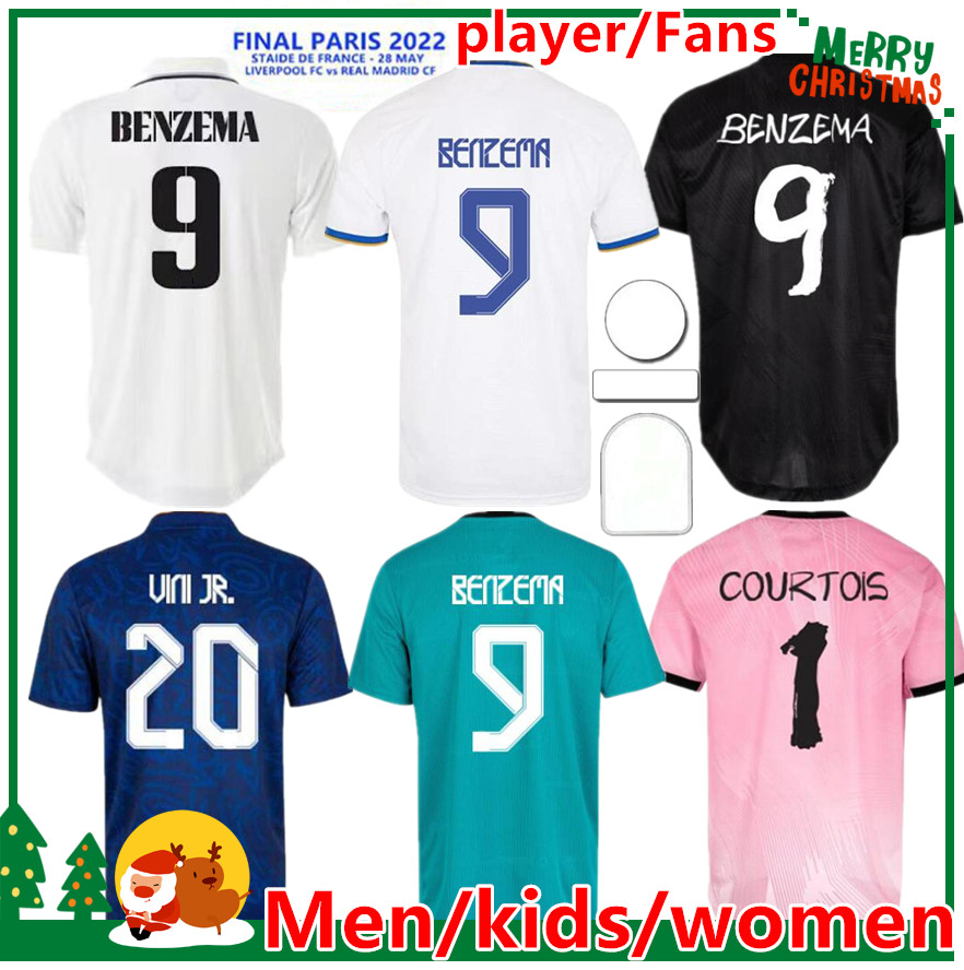 

21 22 BENZEMA HAZARD soccer jerseys football shirt ALABA ASENSIO MODRIC REAL MADRIDS MARCELO VALVERDE 2022 women uniforms shorts socks, 21/22 home