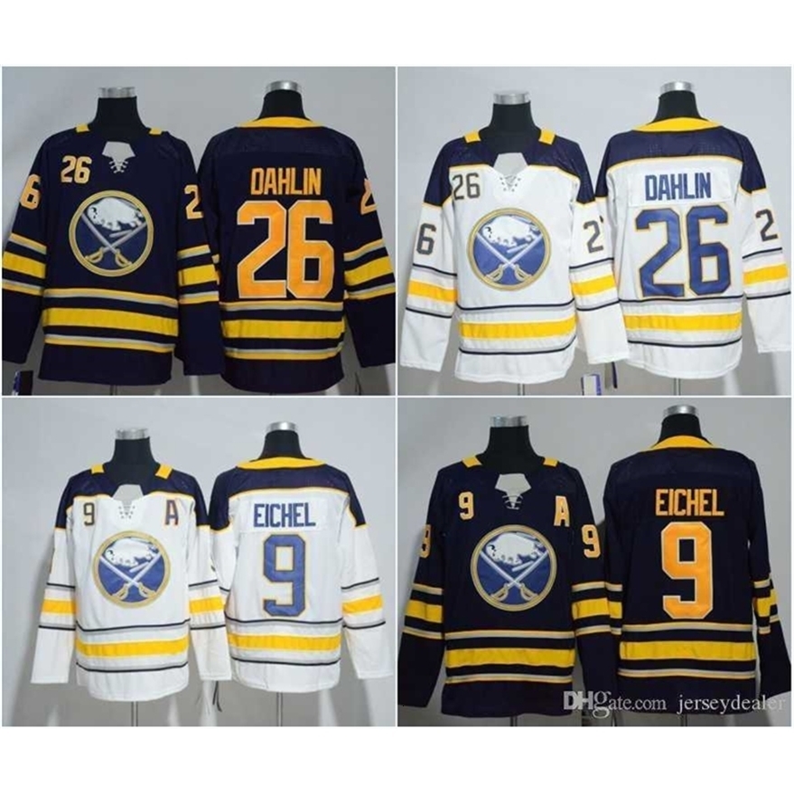 Xfl2020 9 Jack Eichel Jersey Mens 26 Rasmus Dahlin Hockey Jerseys White High Quality vintage