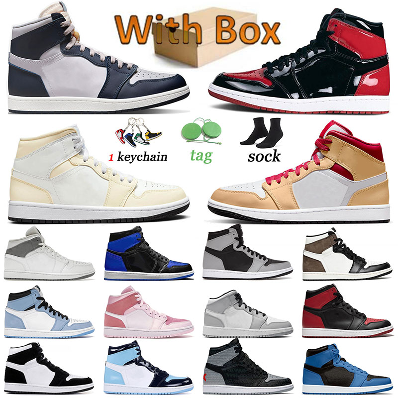 

High quality 1 Basketballs Designer Shoes Jumpman Women Trainers Surfaces Rebellionaire Bred Patent Coconut Milk Paris White 1s Men Sports Grey Camo Sneakers, B1 36-46 hyper royal