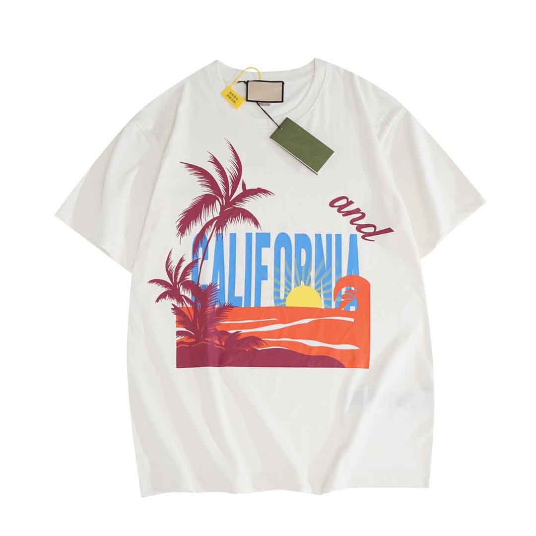 

Men's T-Shirts Round neck embroidered and printed polar style summer wear with street pure cotton 3dq
