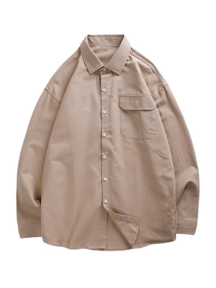 

Men's Casual Shirts Streetwear Men Korean Loose Button Up Shirt Oversized Long-sleeve Blouses Harajuku Fashion Mens ClothingMen's, Yellow