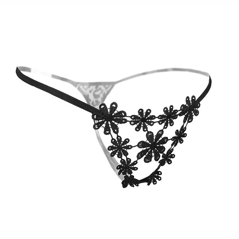 

Women's Panties Sitonjwly Women Sexy Black Lace Lingerie Intimates Flower Embroidery Underwear G Strings Thin ThongsWomen's, 01