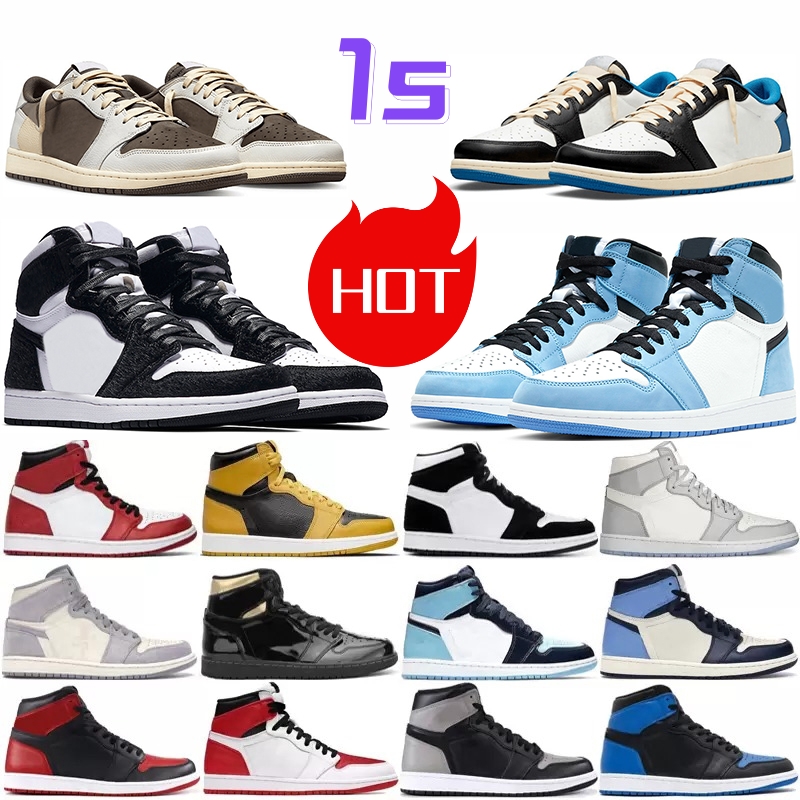 

OG Jumpman 1 basketball shoes 1s travis scotts lows Reverse Mocha Men Women Sneakers Bred Panda Chicago Shattered Backboard Obsidian UNC Outdoor Sports Trainers T77, 20