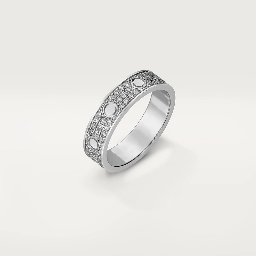 Bande de mariage d'amour de haute édition 3 lignes diamant anneaux pavés pour femmes hommes 316l Titanium Steel complet