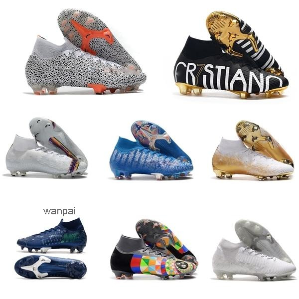 

Newest Gold CR7 SE Elite VI 360 FG Soccer Shoes Football Boot Mercurial Superfly 6 LVL UP Cristiano Ronaldo Men Soccer Cleats, Green 4
