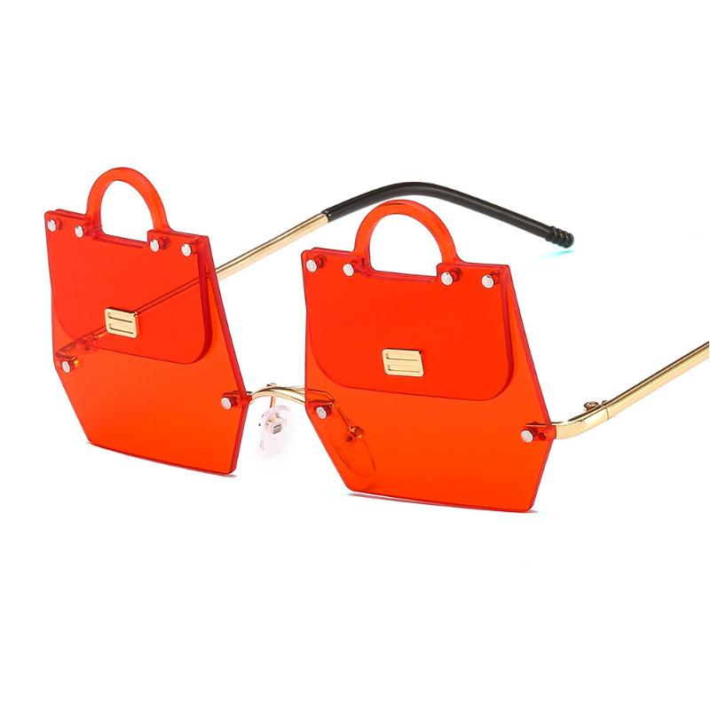 

Sunglasses MINCL Fashion Women Men Small Tint Lens Vintage One Piece Rimless Chic Red Yellow Clear Eyewear UV400 NX