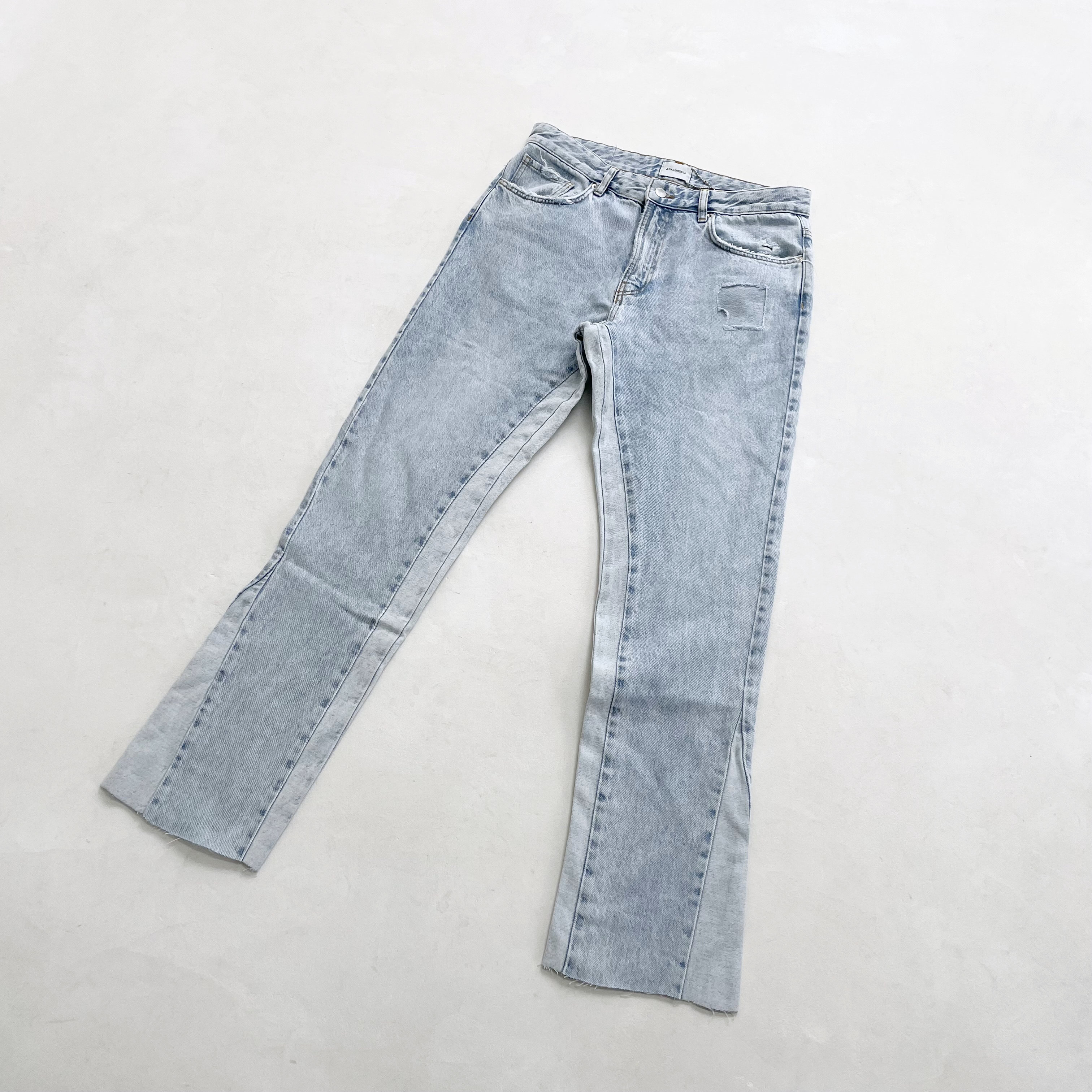 

2022ss Blue Jeans Pants Men Women High Quality Vintage Washed Heavy Fabric Trousers