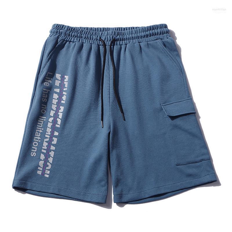 

Men's Shorts Cargo Short Sweatpants Hip Hop Letter Multi Pockets Baggy Men Streetwear Fashion Casual Loose Harajuku JoggingMen's Naom22, Blue