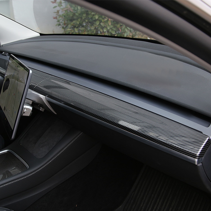 

For Tesla Model 3 Model Y 2022 Interior ABS Center Console Segmented Dashboard Replacement Cover For Model 3 Car Accessories, Black