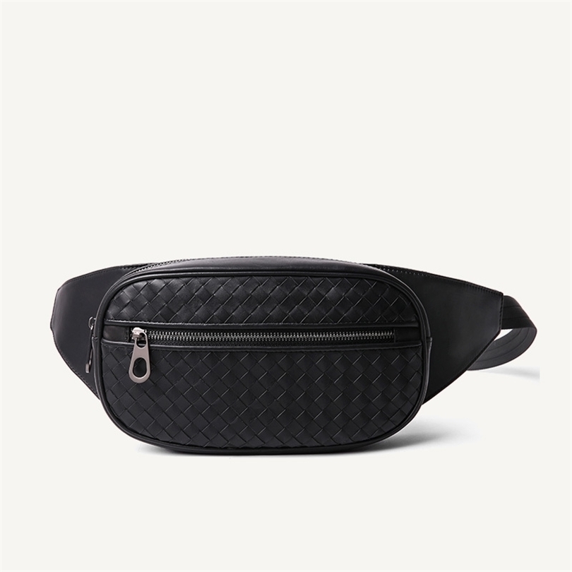 

Waist Bag Men Multipocket Casual Fanny Bag Money Phone Belt Bag 100% Genuine Leather Cowhide Shoulder belt pack 201118, Black