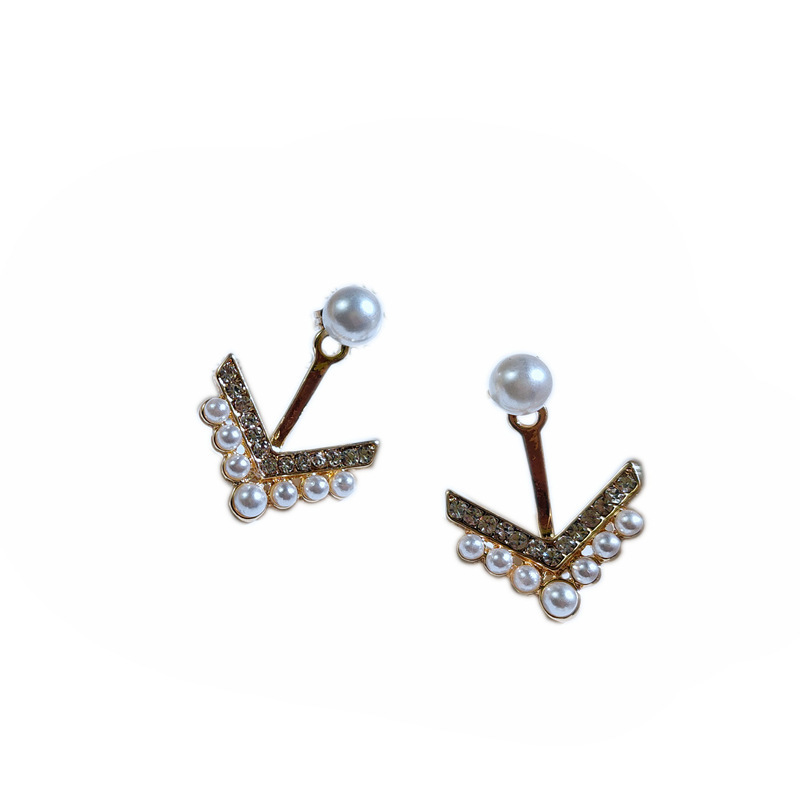 

Earrings 925 Silver Needle with Version Pearl for Women fashion