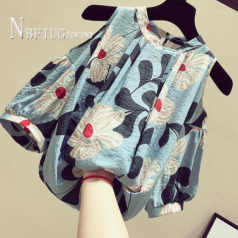 

Flower And Leaf Printed Women Blouse Yellow Blue Color Female Blouses Women's & Shirts