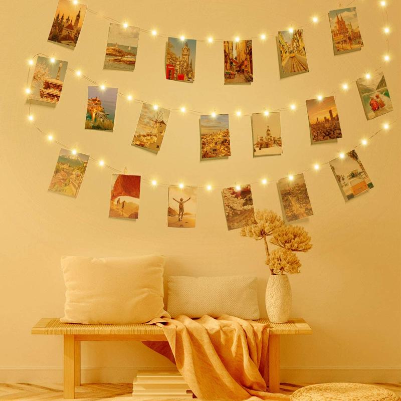 

Strings String Light Fairy Festoon With Po Clip USB And Battery Operated Garland For Christmas Home Living Room Decor 2M 5M 10M