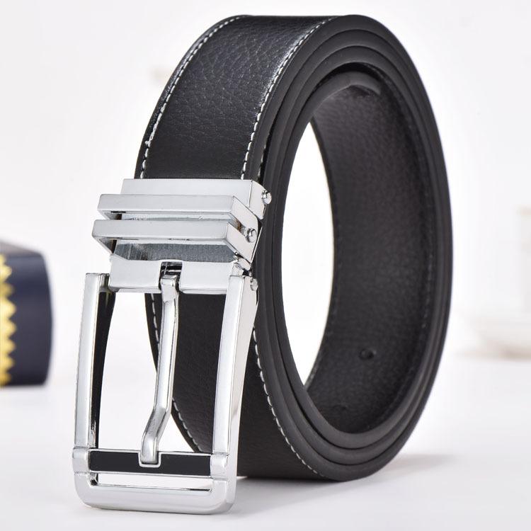 

Belts Men's Leather Belt Pin Buckle Stylish Guy's Casual Waistband All-match Fashion Designer Men BeltBelts, Black