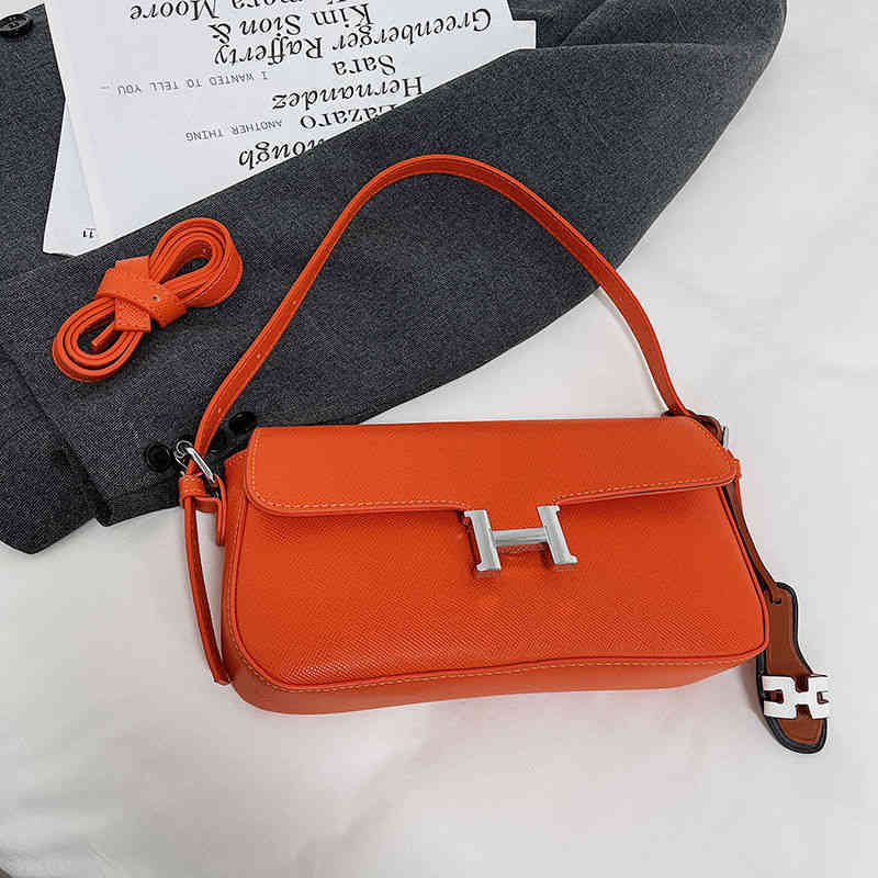 

high-end fashion single shoulder underarm foreign style bag versatile, Orange