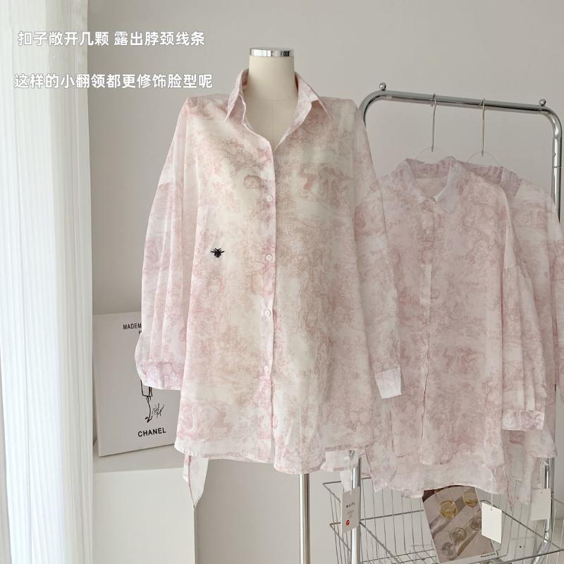 

Women' Blouses & Shirts Animal Print Blouse Women' 2022 Design Top Auutumn Pink Shirt Long Sleeve Sunscreen CoatWomen, As pic