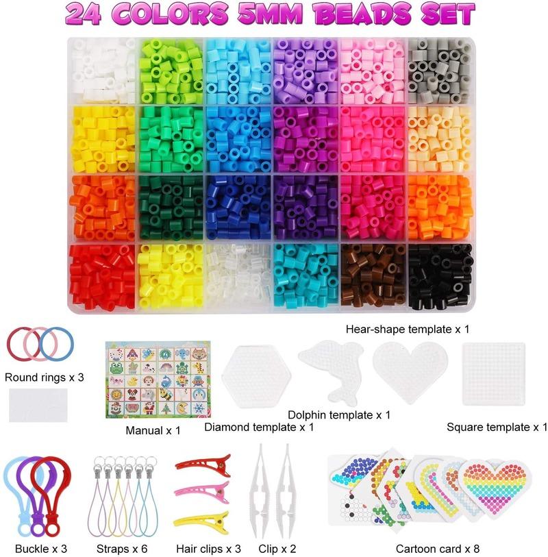 

Paintings JINLETONG 2400Pcs Hama Beads 5mm Set With Fuse Bead Pegboards Accessories In Organizer Box DIY Gift For Children Toys