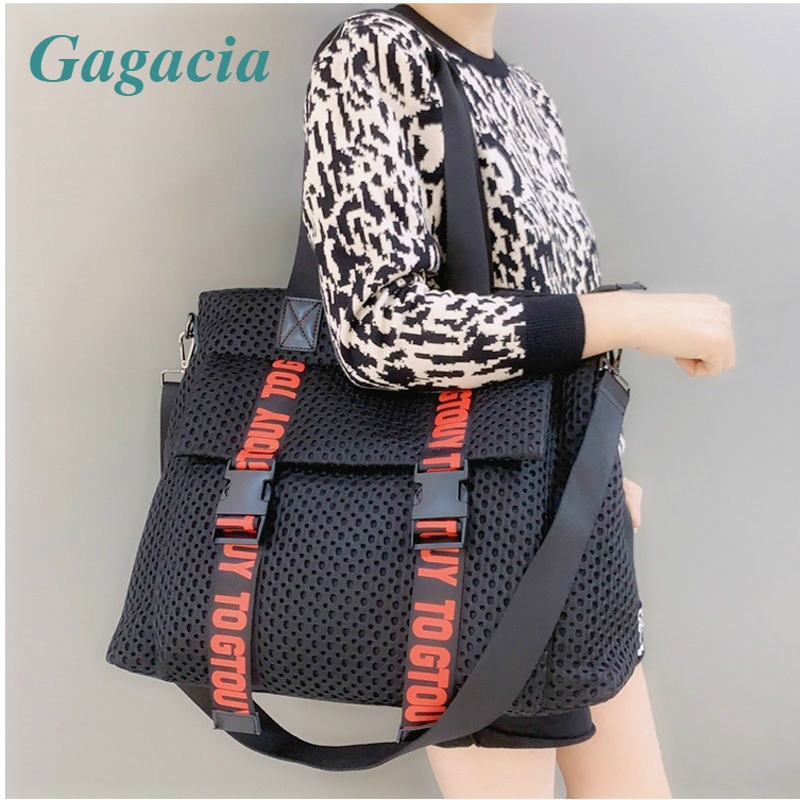 

GAGACIA New Black Mesh Womens Totes Bags For Woman Travel Bag Portable Shoulder Fashion Large Capacity Women Handbags 2022 New, Cowboy
