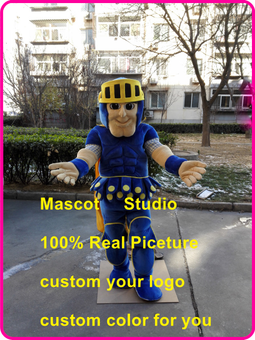 

knight mascot spartan trojan costume custom fancy dress anime cartoon character carnival costume mascotte 41573, Blue