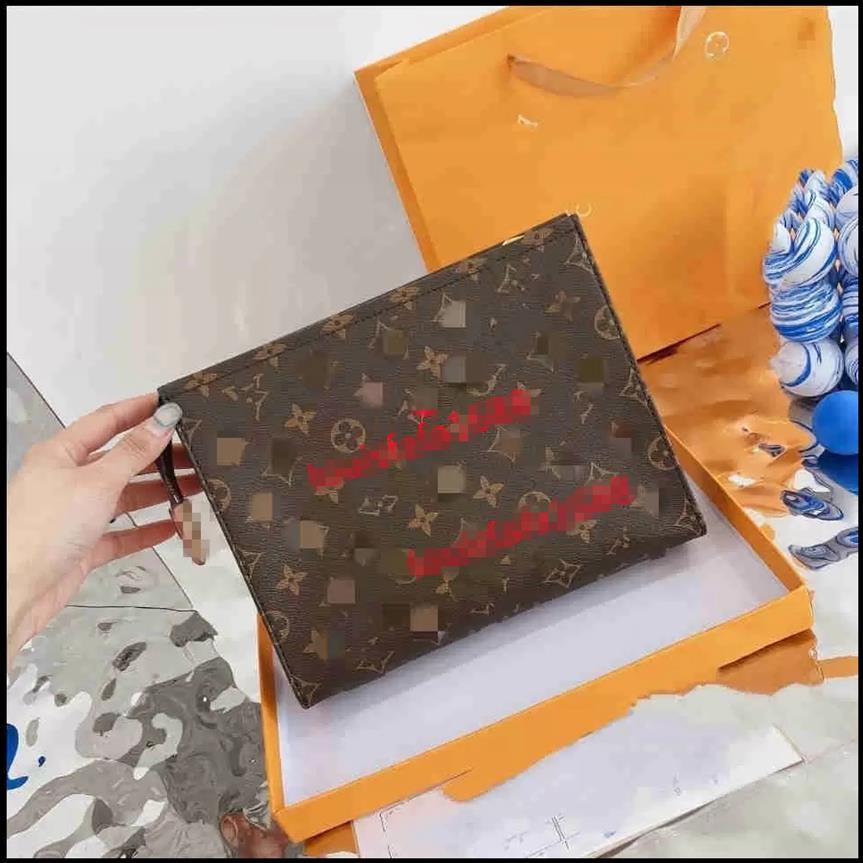 

GGs LOUISS VUTTONS LVs YSLs Top Quality Luxurys Design Waterproof Cosmetic Bag 26cm Protection Makeup Clutch Women Men Genuine Leather Trave, Pink