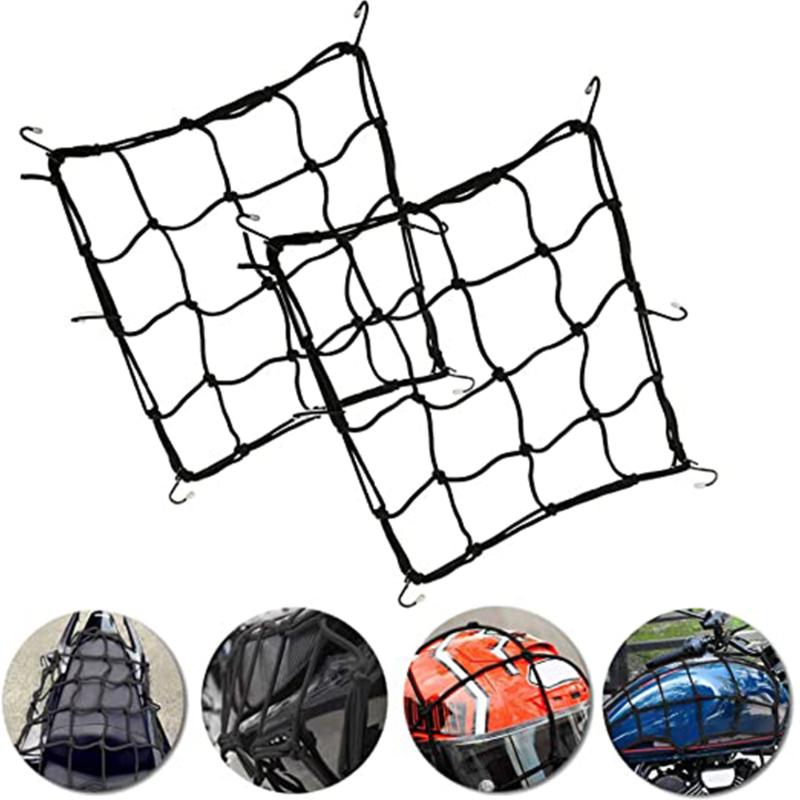 

Car Organizer Universal Motorcycle Luggage Net Helmet Holder Mesh Storager Elastic 6 Hooks Fuel Tank For ATV Bike Cargo NetsCar