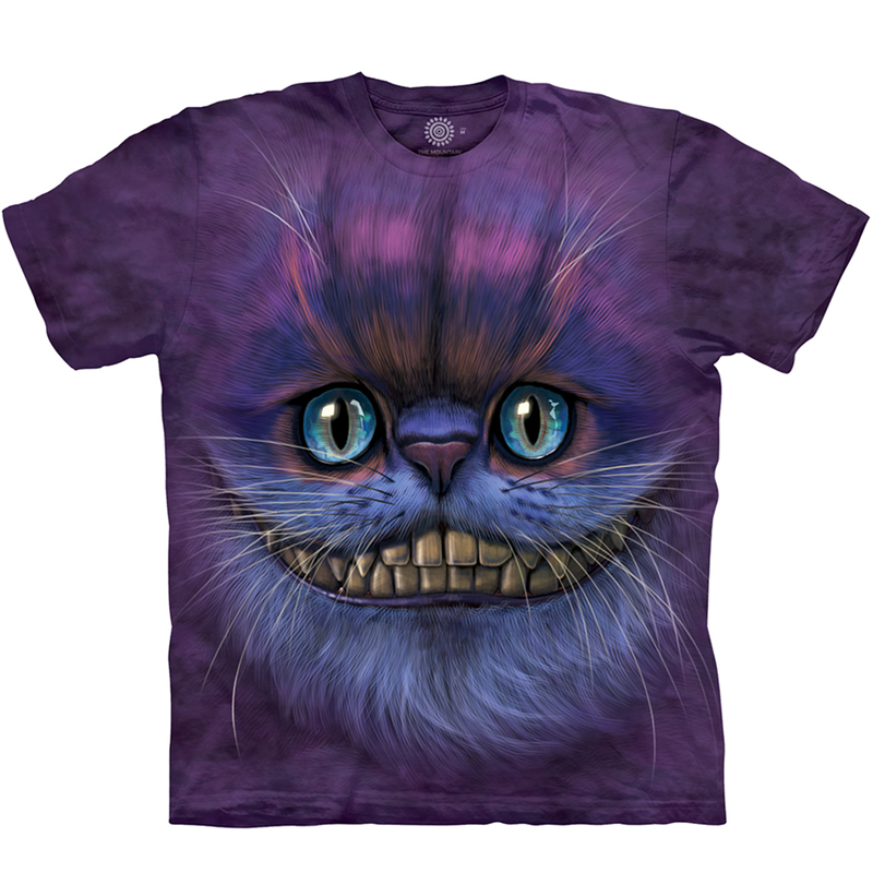 

Big Face Cheshire Cat Classic Cotton T Shirt New 3D Animal Print Tees, Purple