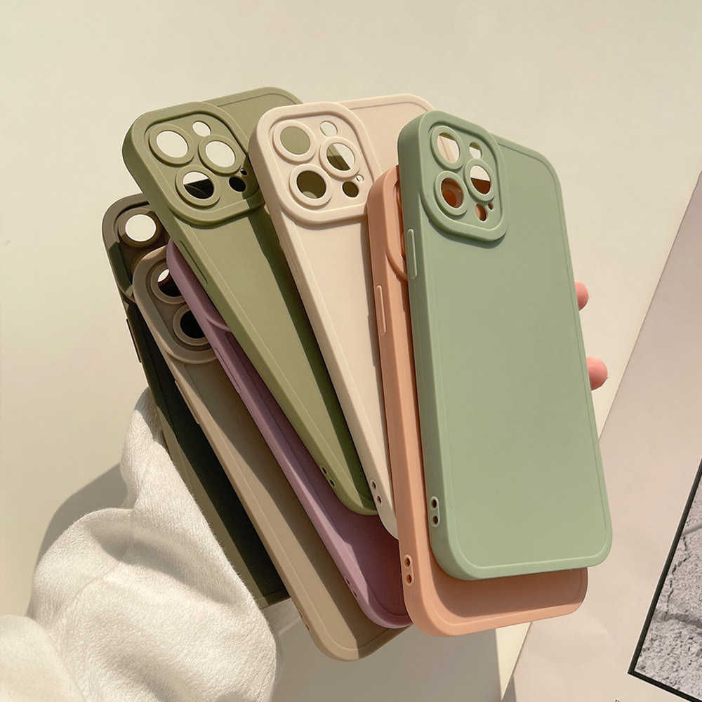 

Matte Retro Colors INS Phone Cases For iPhone 11 12 13 Pro Max Mini XS Max X XR 7 8 Plus SE 2022 Soft Silicone Back Cover, 09