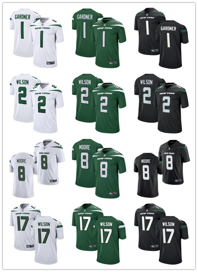 

Men women Youth New York''Jets''Jersey 1 Ahmad Sauce Gardner 17 Garrett Wilson 2 Zach Wilson 8 Elijah Moore Football Jerseys, Color