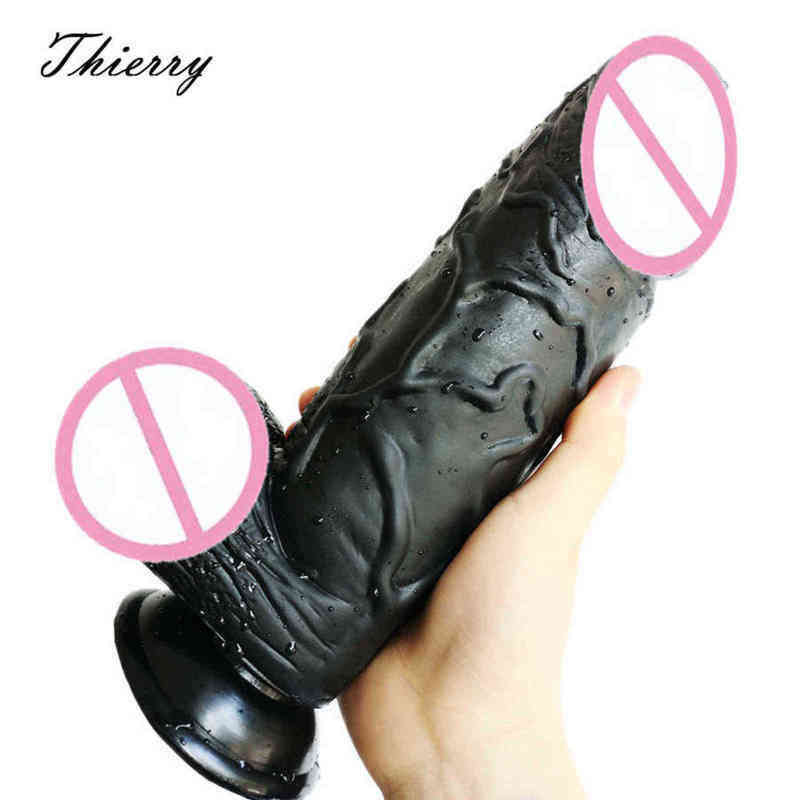 

NXY Dildos Dongs Thierry 10.04 2.87 Inch Thick Black Huge Dildo Big Dick with Suction Cup Large Cock Erotic Penis Dong Sex Toys for Women 220723