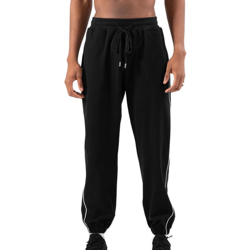 

Men's Pants Jogger Sweatpants Casual With Pocket Athletic Sport Gym Workout Performance Fashion Side Stripe Tapered Track Bottom Pant, Black