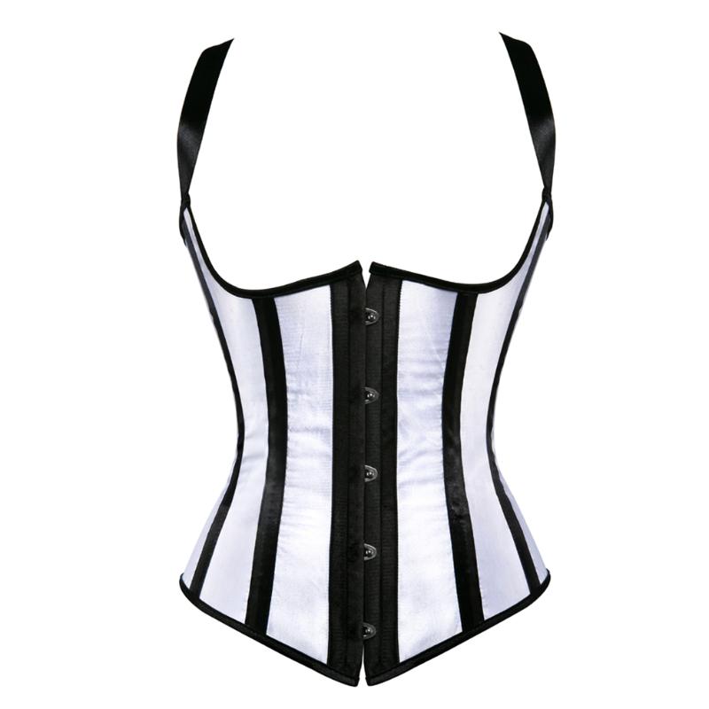 

Bustiers & Corsets Corset Mujer Corgested Bustier Dress With Cups Top Straps Body Shapewear Women Basque Costume Women' UnderwearBustiers, 831white black