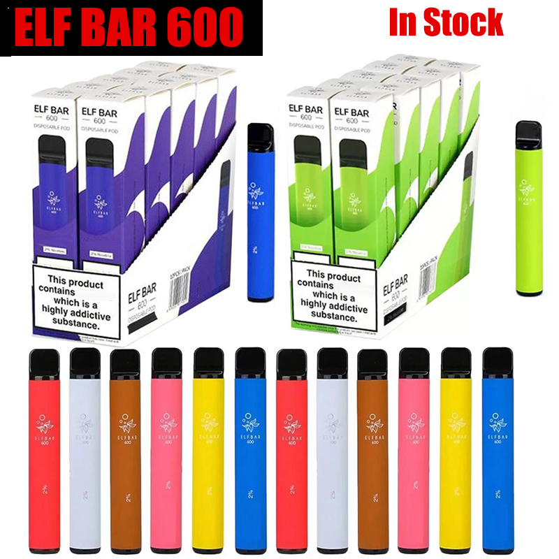 

ELF BAR Disposable Battery Vape Pen 600 Puffs E Cigarettes 2% 3.2ml Prefilled Cartridge Pod Device 550mAh Battey Vaporizer bars ELFBAR Devices