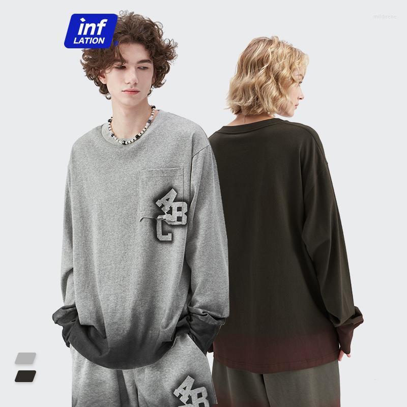 

Men's T-Shirts Hip Hop Oversized T Shirt Men Streetwear Cotton T-Shirt 2022 Spring Trendy Dark Long Sleeve Tshirt Unisex Cool TeesMen's Mild, Grey